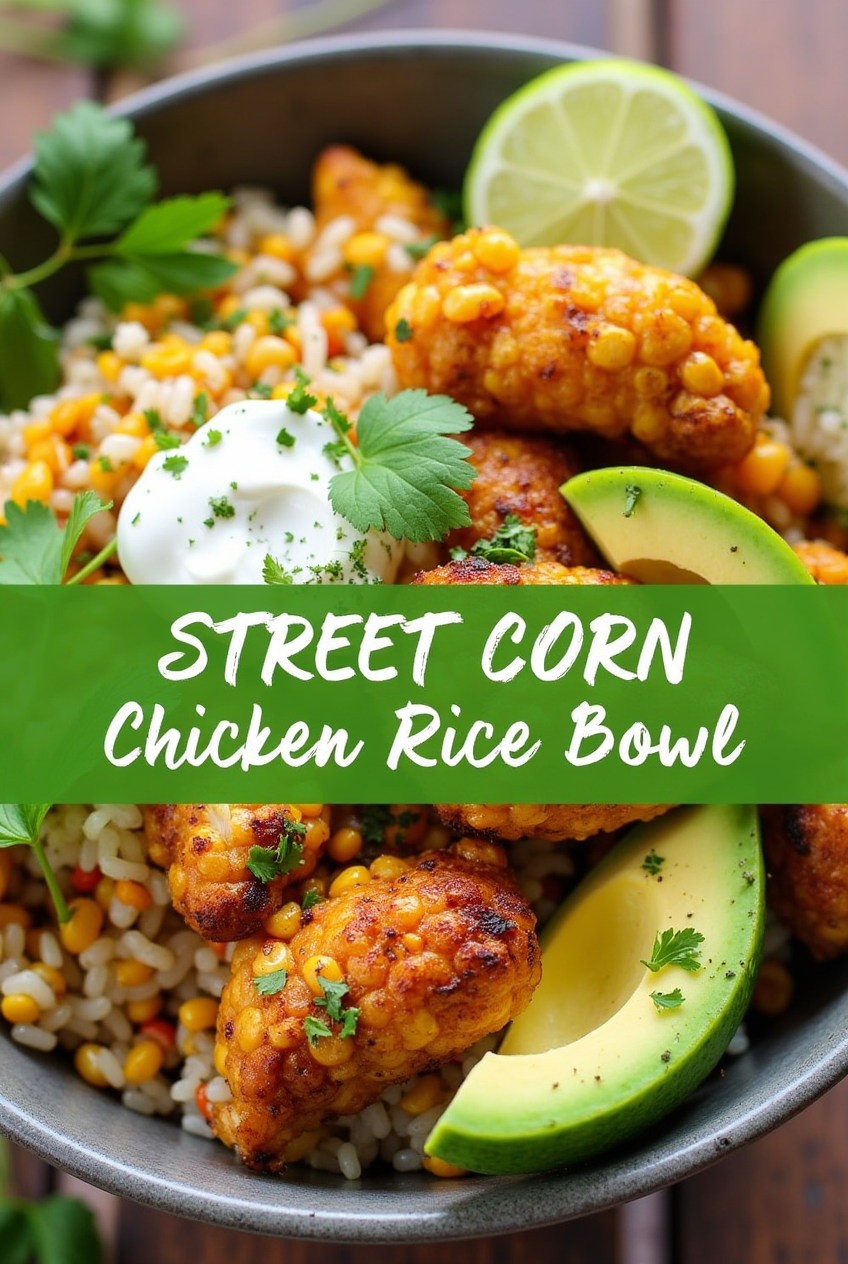 Street Corn Chicken Rice Bowl Recipe 🌽🍗